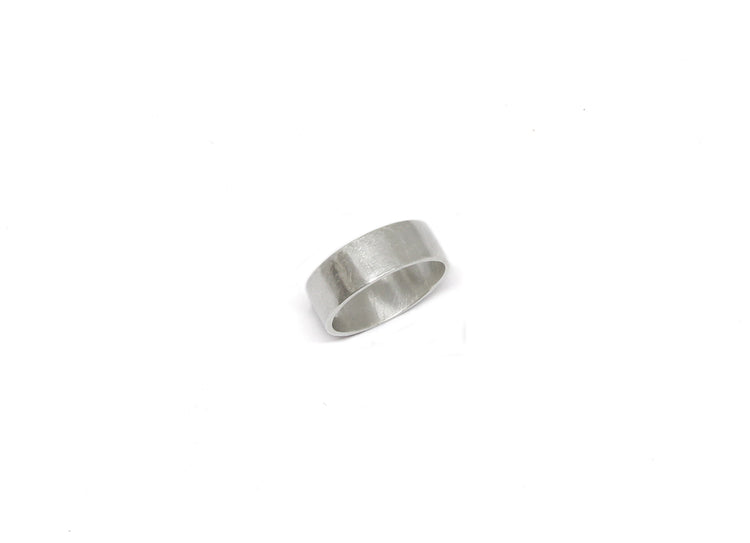 wedding Minimalist silver ring band ellipse bague unisexe large fiançaille initiales en argent
