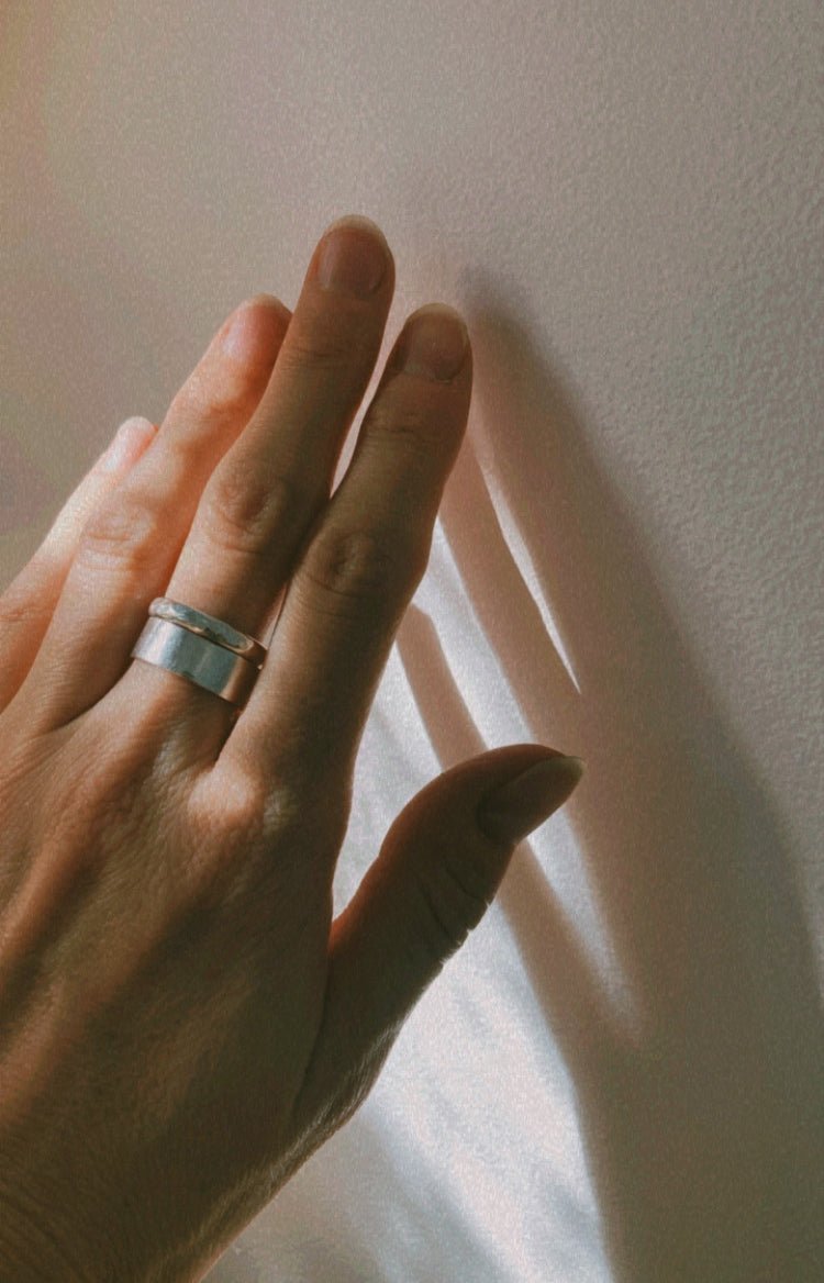 silver large ring band unisex made in Brooklyn New York