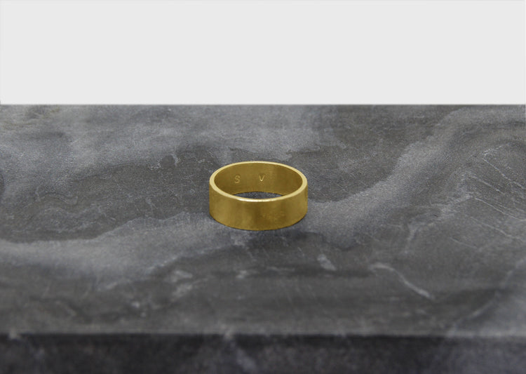 wedding Minimalis gold ring band ellipse bague unisexe large fiançaille gravée initiales or vermeil