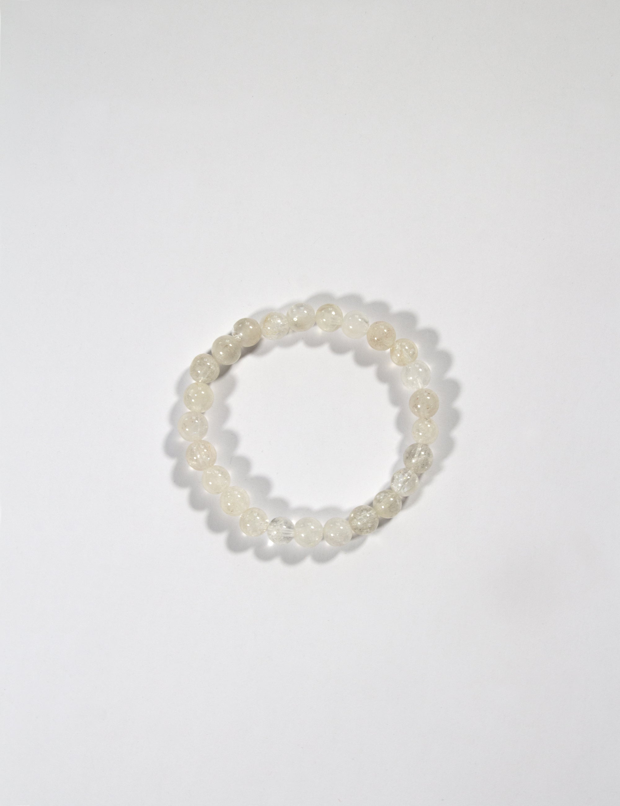 llayers bracelet avec pierres rondes quartz cristal roche lithothérapie