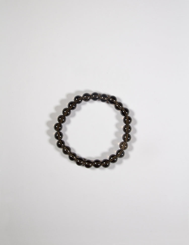 llayers bracelet avec pierres rondes quartz fumé smoky lithothérapie