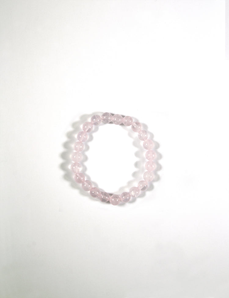 llayers bracelet avec pierres rondes quartz rose lithothérapie