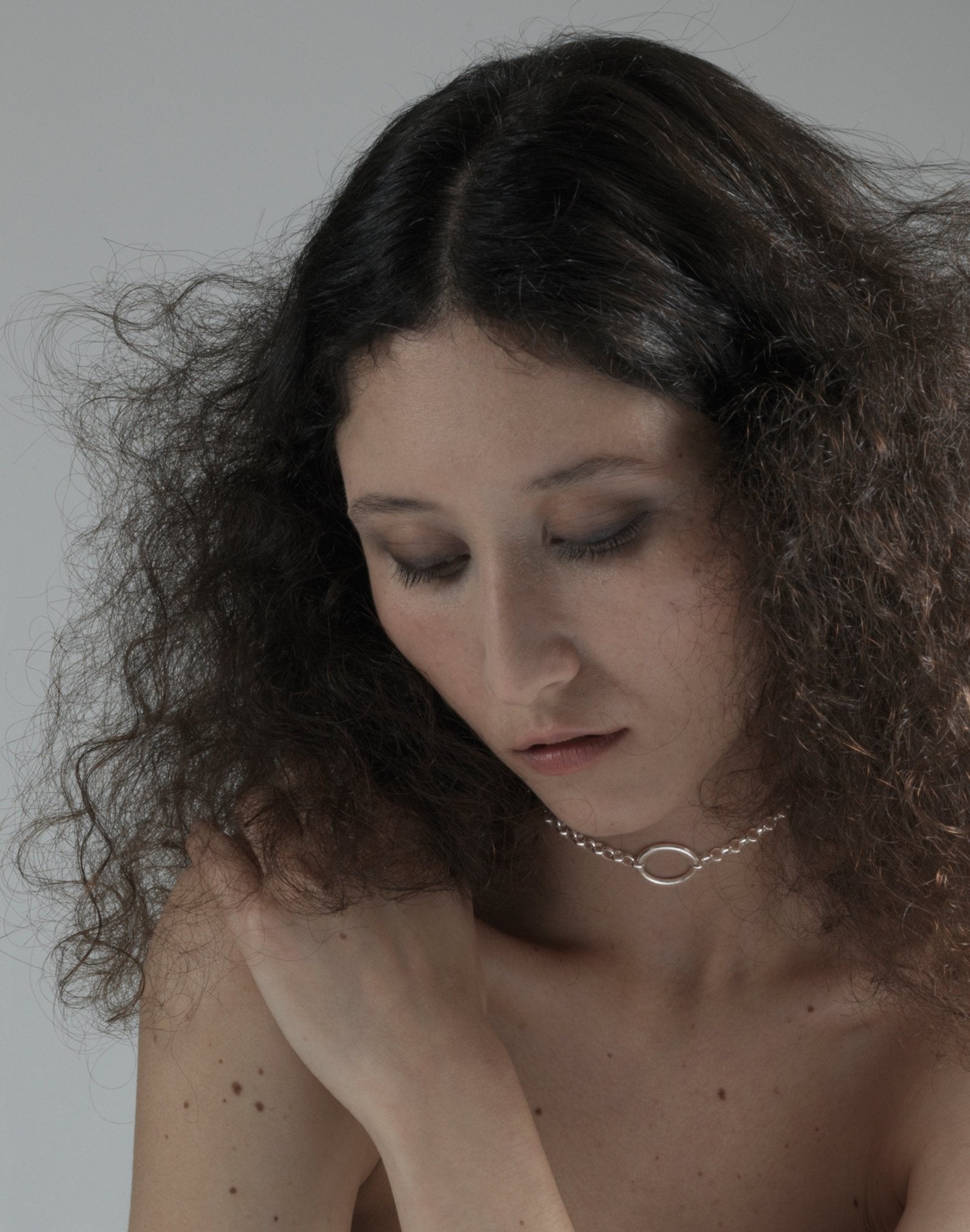 llayers minimal silver chain choker necklace  Made In Brookyn New York