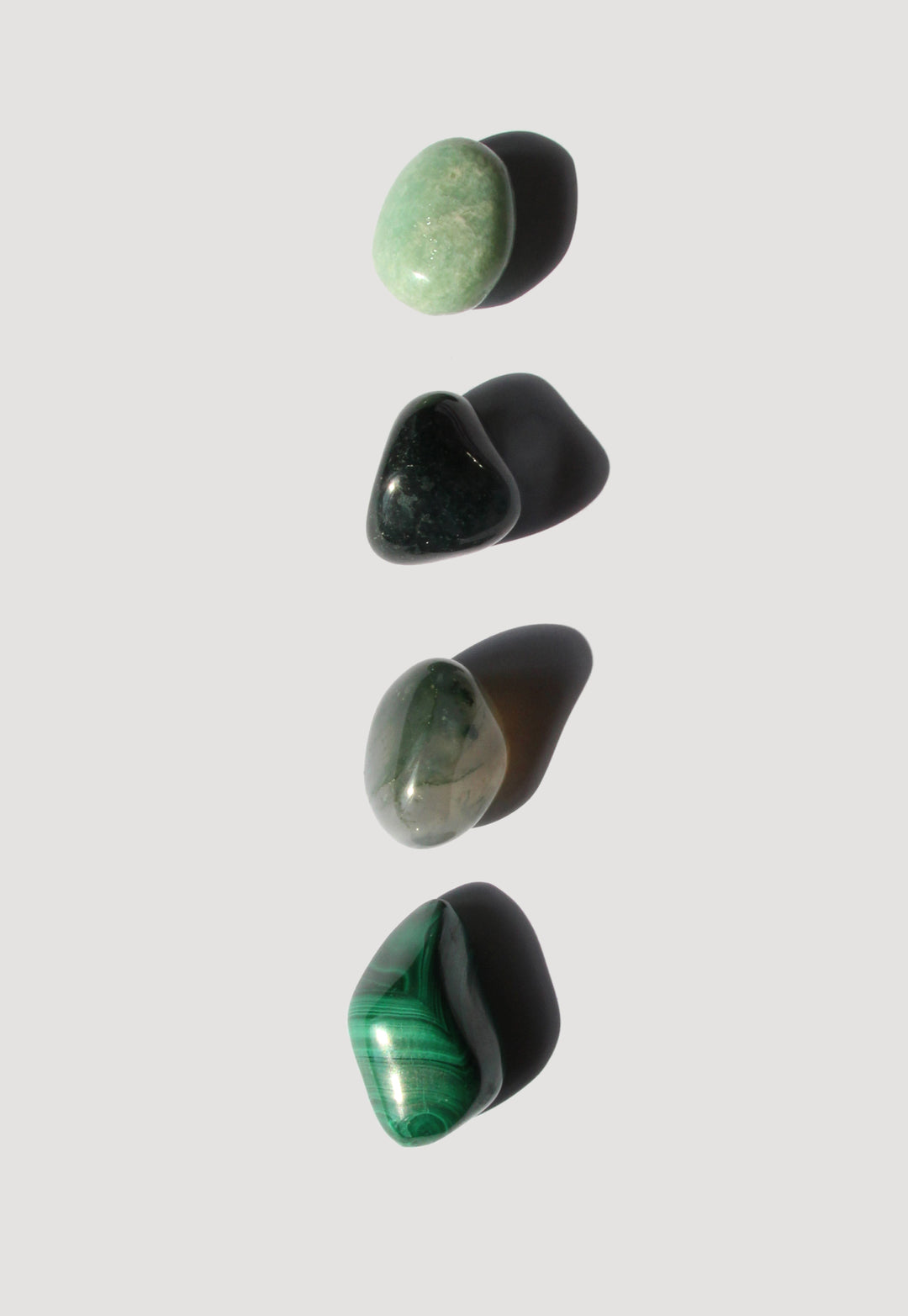 Coffret pierres protectrices abondance chance fluorite malachite agate mousse amazonite