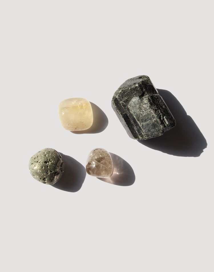 llayers kit coffret pierres protection pyrite tourmaline quartz fumé citrine lithothérapie développement personel