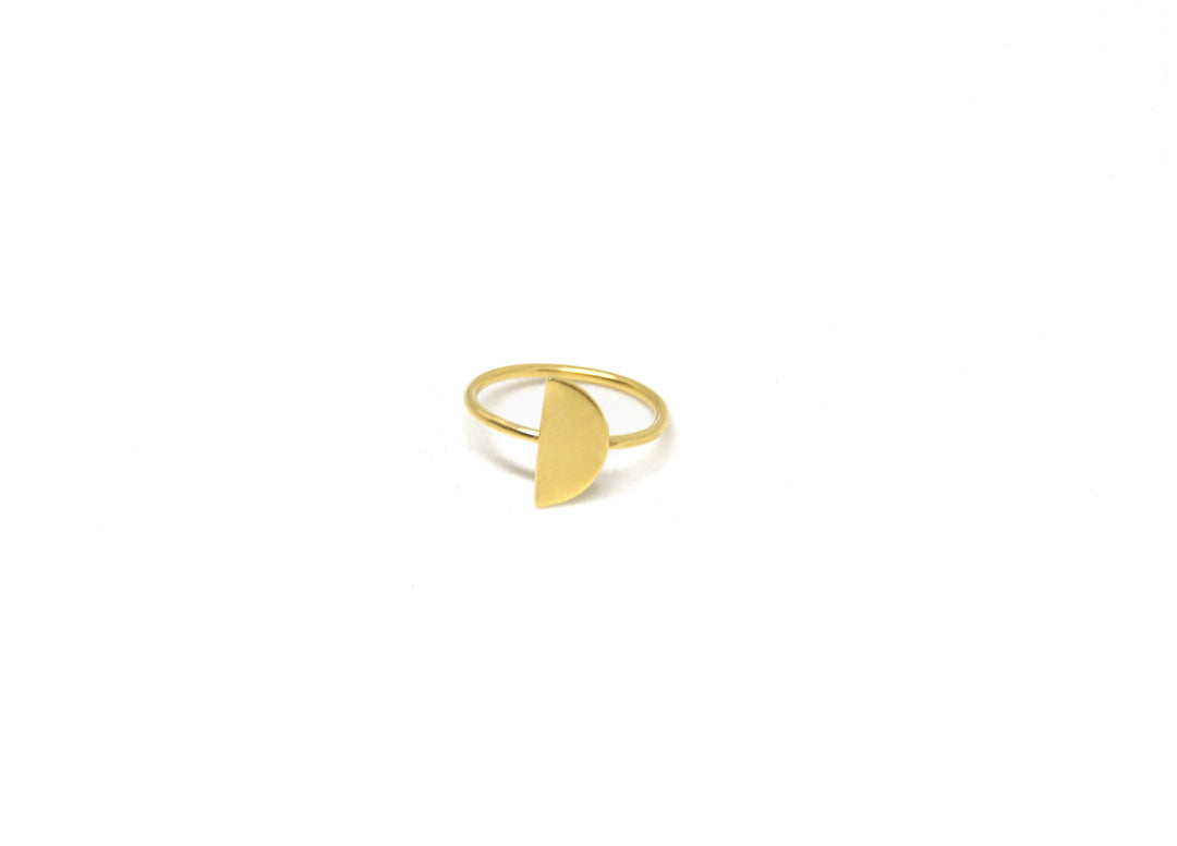 minimal gold ring moon crescent geometric new york brooklyn by llayers