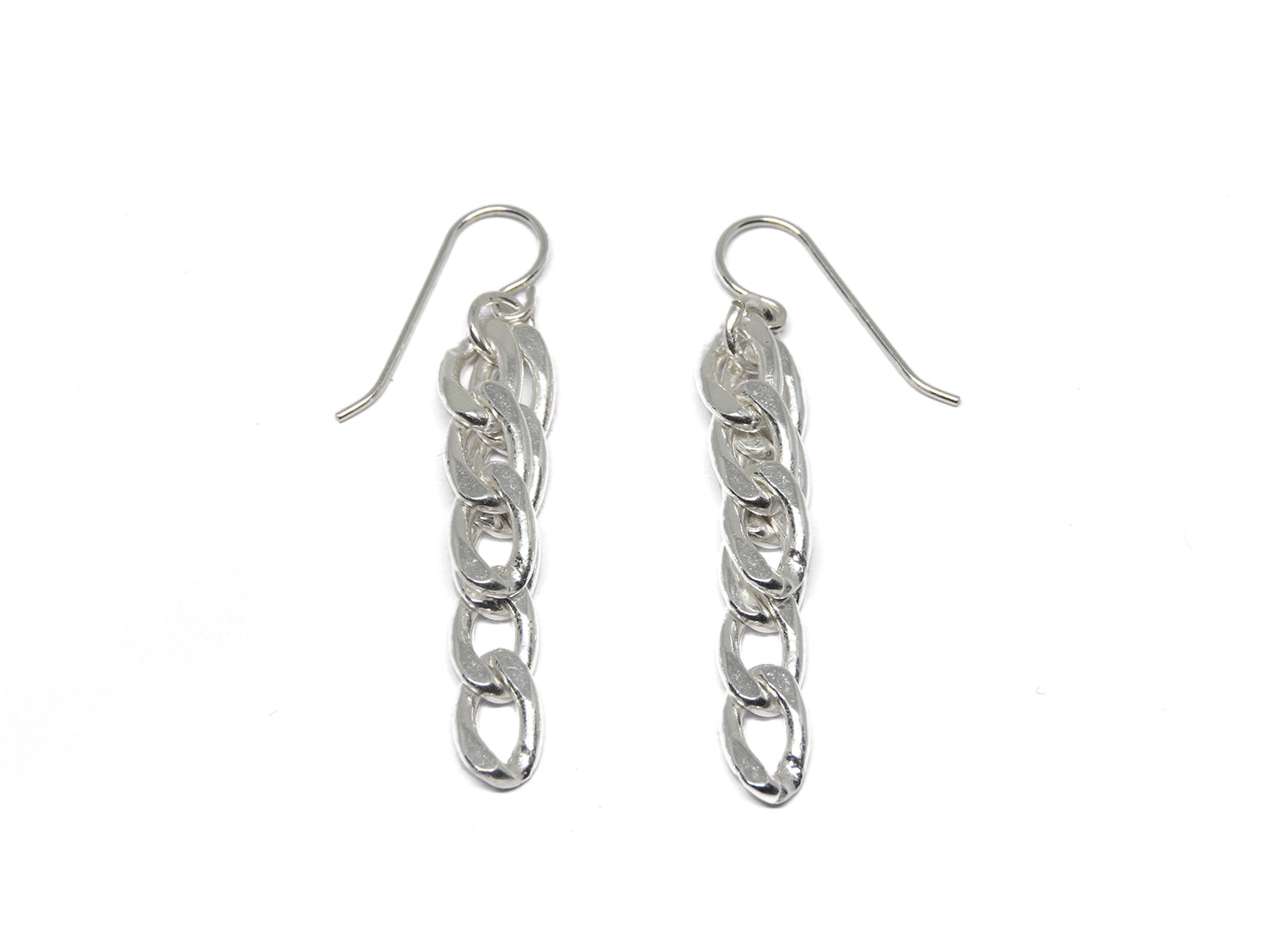 silver chain earrings new york brooklyn llayers jewelry 
