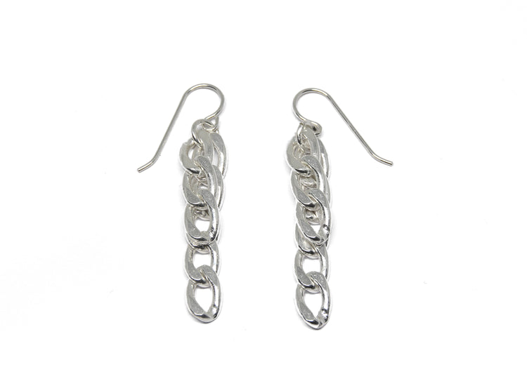silver chain earrings new york brooklyn llayers jewelry 