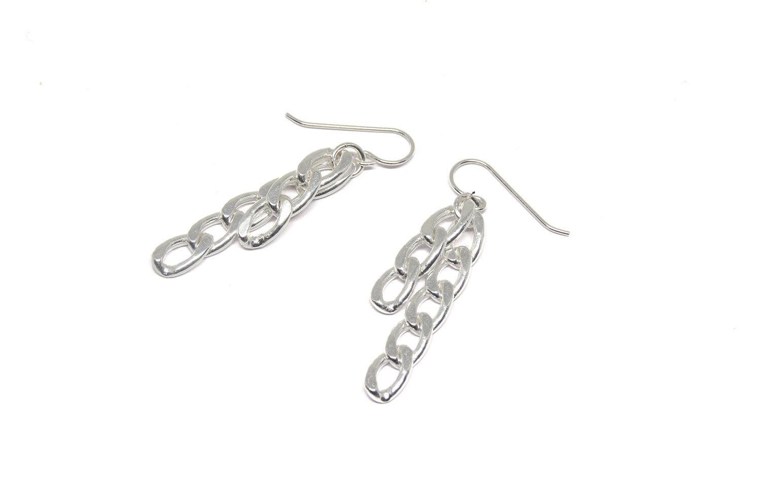 silver chain earrings new york brooklyn llayers jewelry 