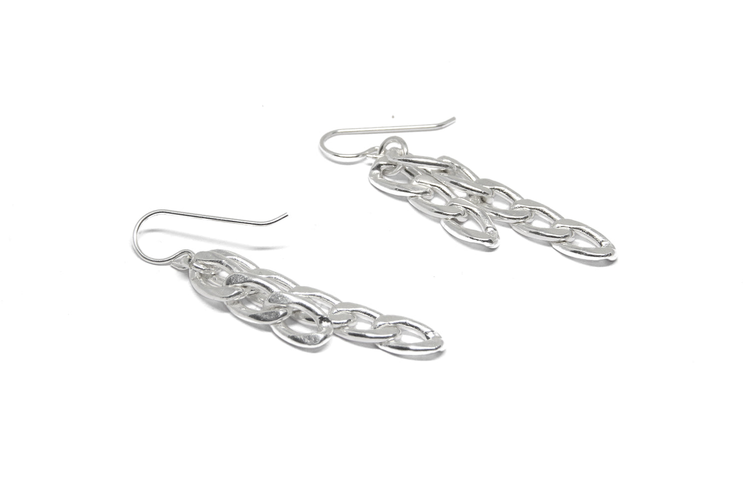 silver chain earrings new york brooklyn llayers jewelry 
