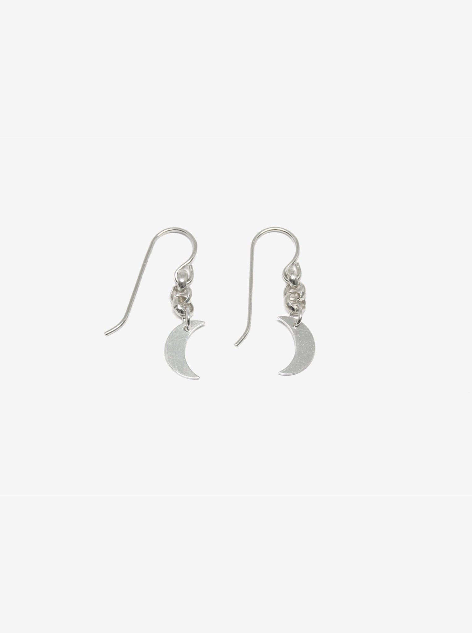 silver earrings moon crescent brooklyn new york by llayers